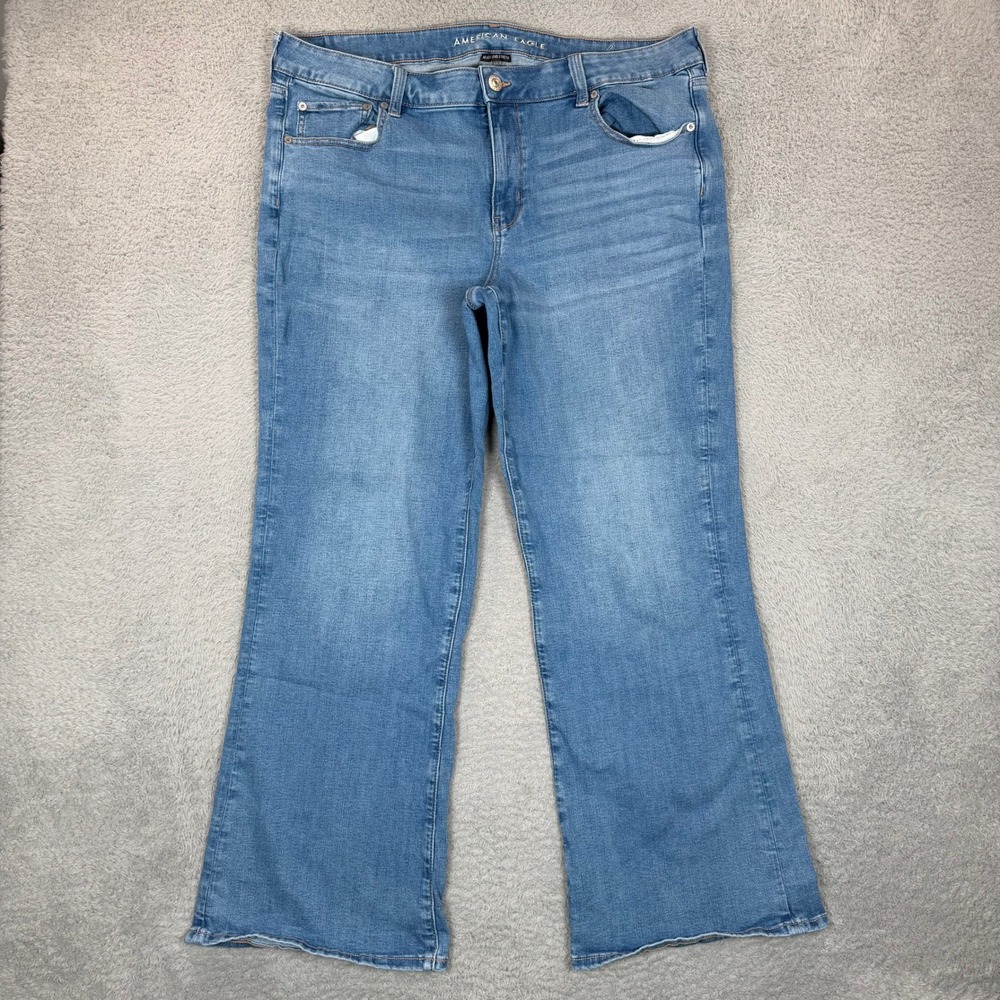 American Eagle Favorite Boyfriend Jeans Womens 20 Regular Medium Wash Flare Blue